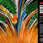 La foto muestra el poster oficial de la Semana NAIDOC 2024, titulado Urapun Muy, del dialecto Kalaw Kawaw de las Top Western Islands, que significa "un fuego". El poster tiene colores verde, rojo, amarillo, tomate, y representan este fuego antes mencionado.