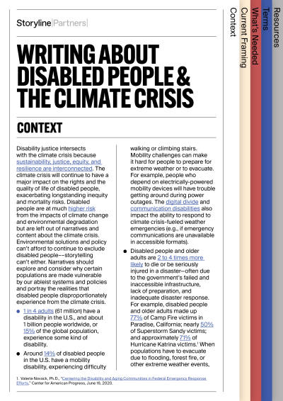 Cover for Writing About Disabled People & The Climate Crisis